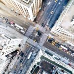 Aerial photograph of a New York City Intersection