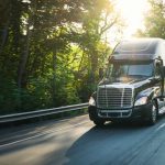 Truck driving on highway