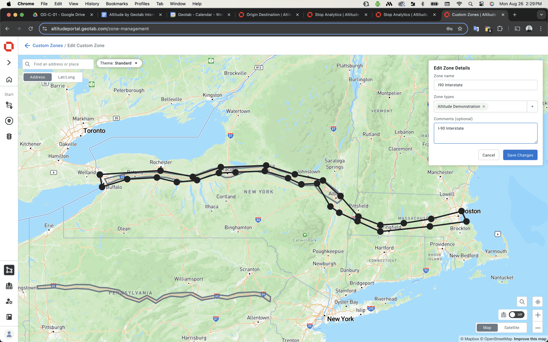 Custom Zones | Altitude by Geotab